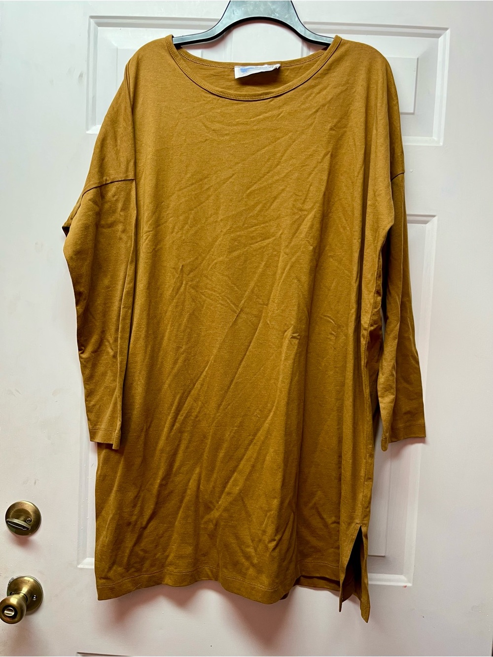 Oversized Midi Dress in Mustard Yellow